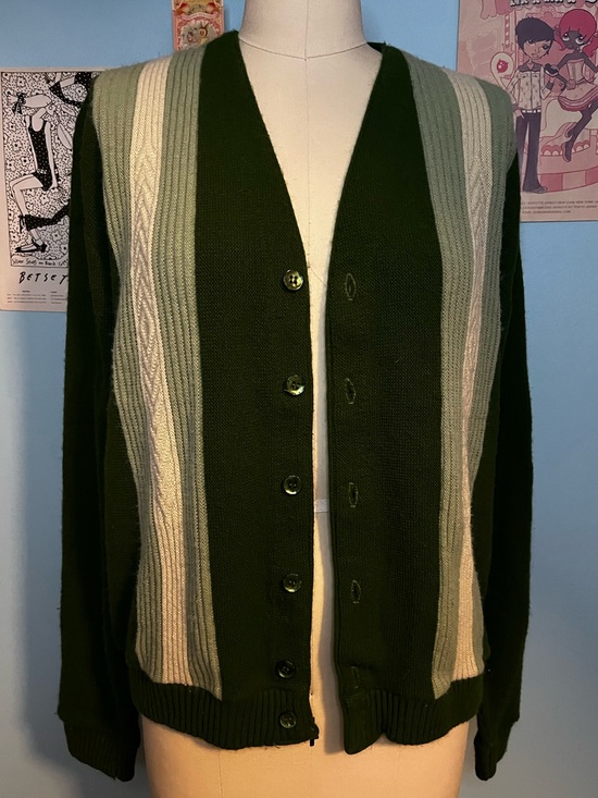 Vintage Other - Vintage 60s Green Kurt Cobain Cardigan Grunge 90s Retro